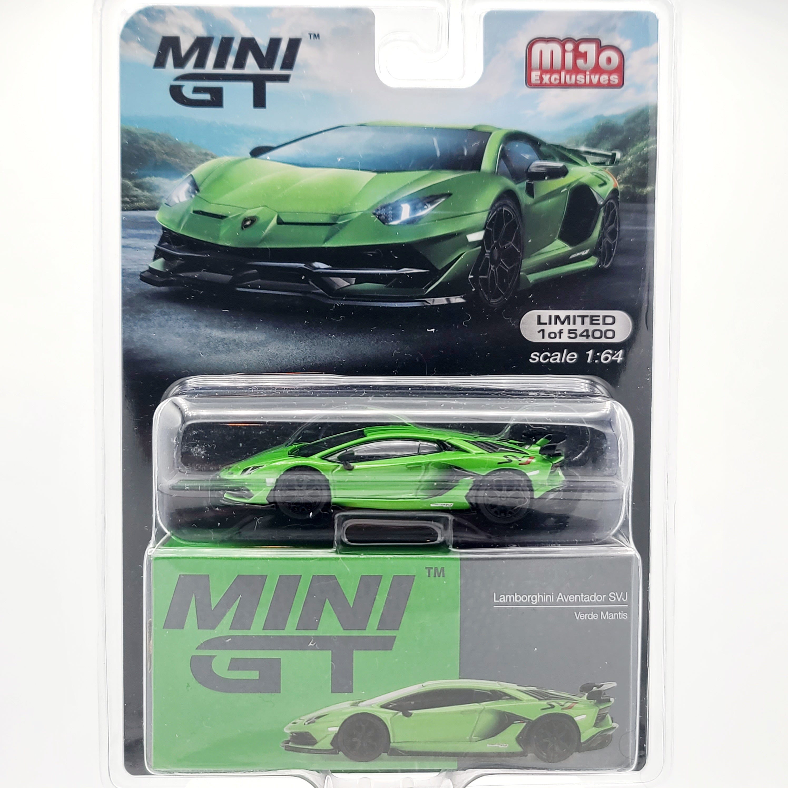 MINI GT Lamborghini Aventador SVJ - 1:64, Verde Mantis (2022 MIJO Exclusives - Limited Edition)